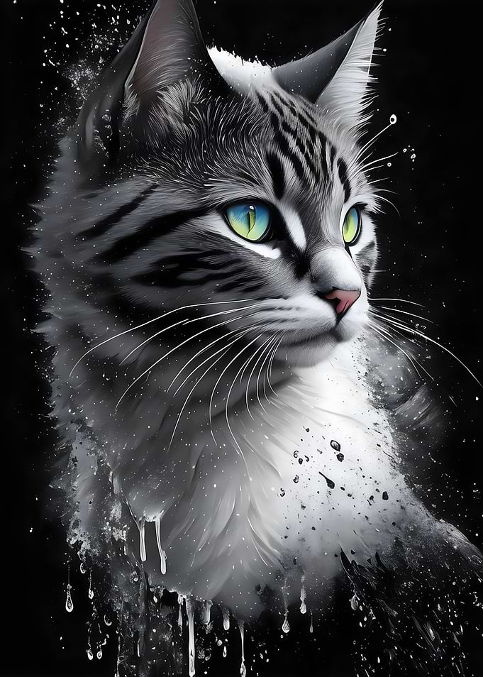 Grey Cat Portrait