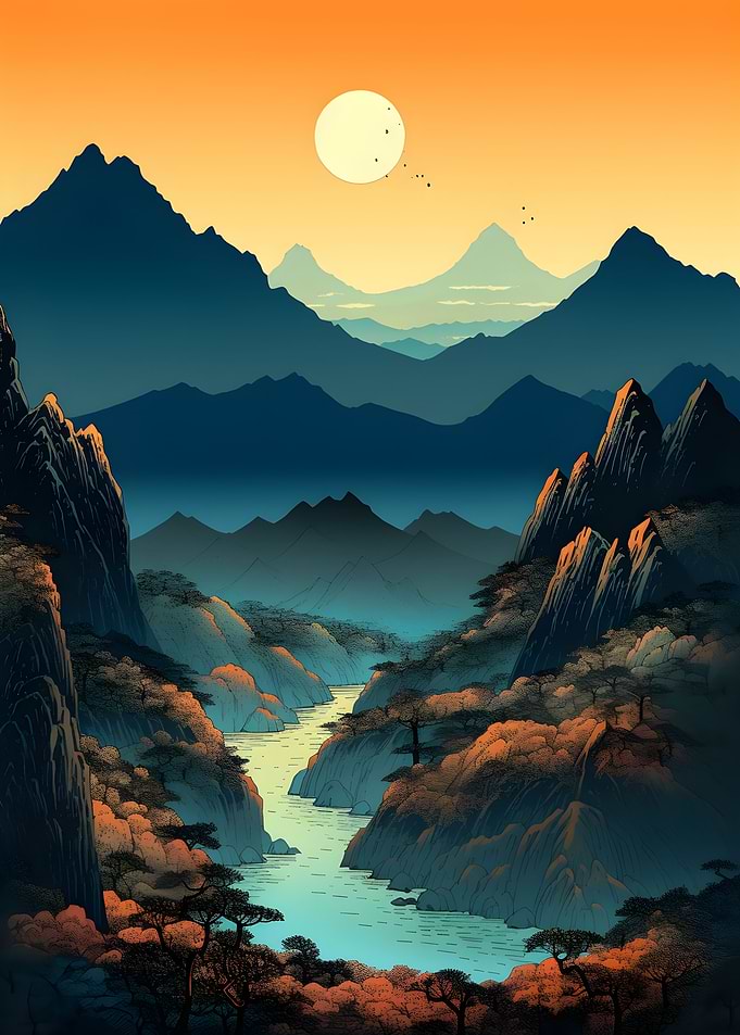 Mountain and River ukiyo e