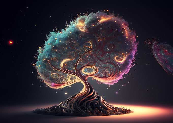Magical glowing tree