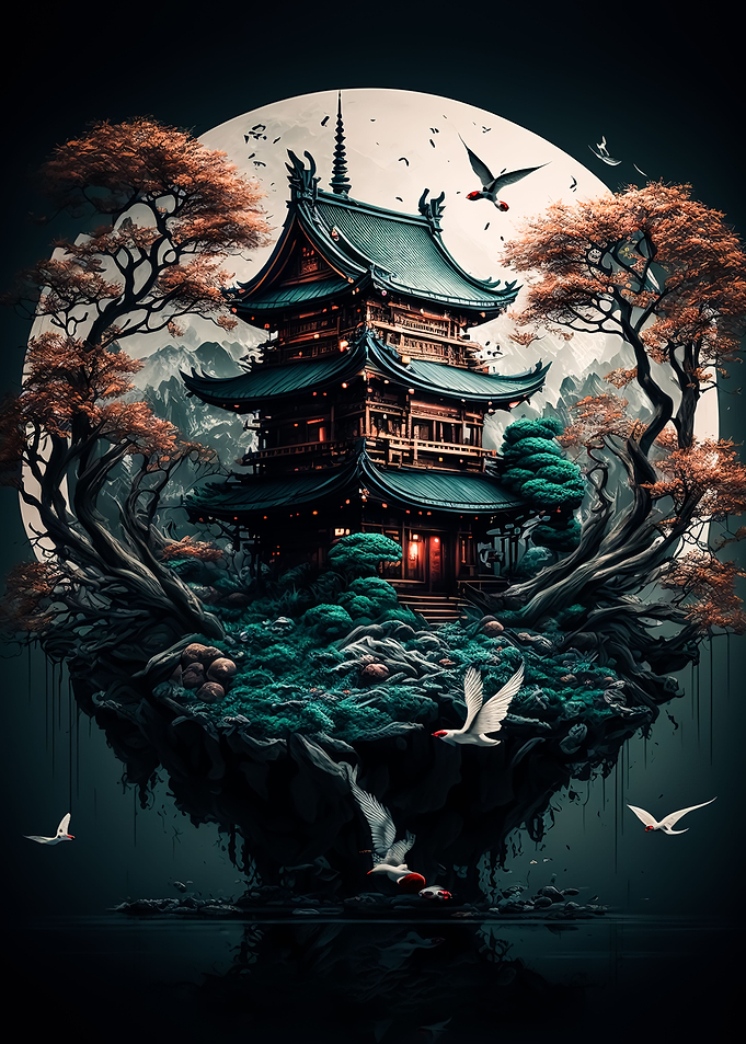 japanese landscape house