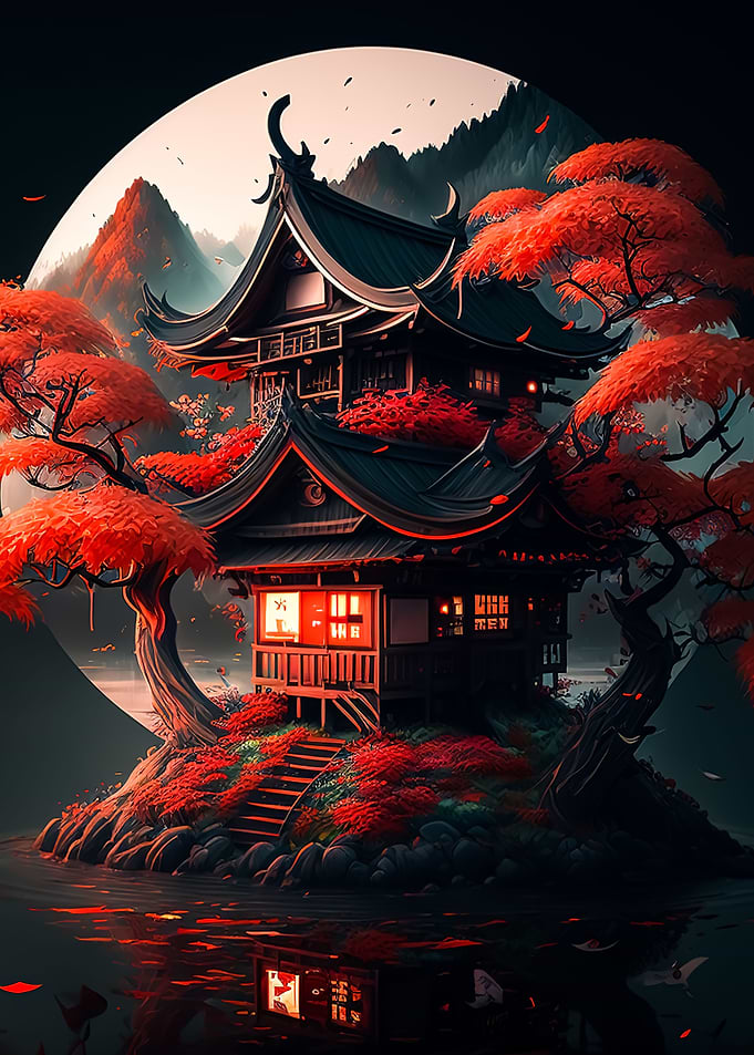 japanese landscape house
