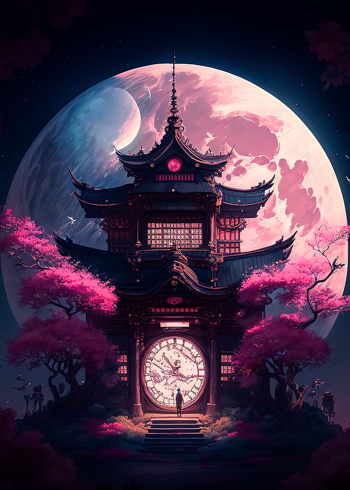 japanese landscape moon