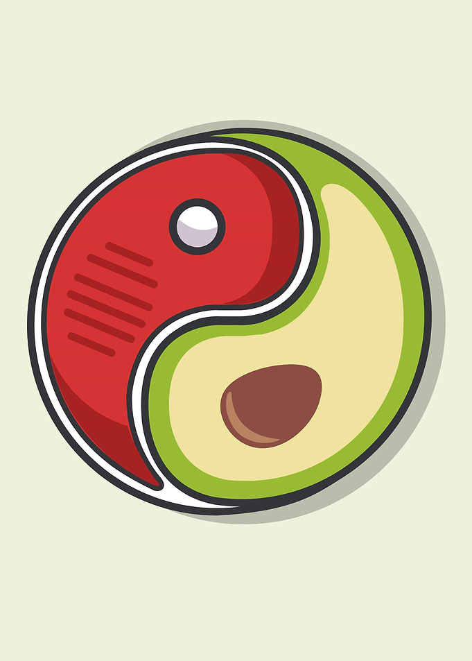 Avocado Meat Yin Yang