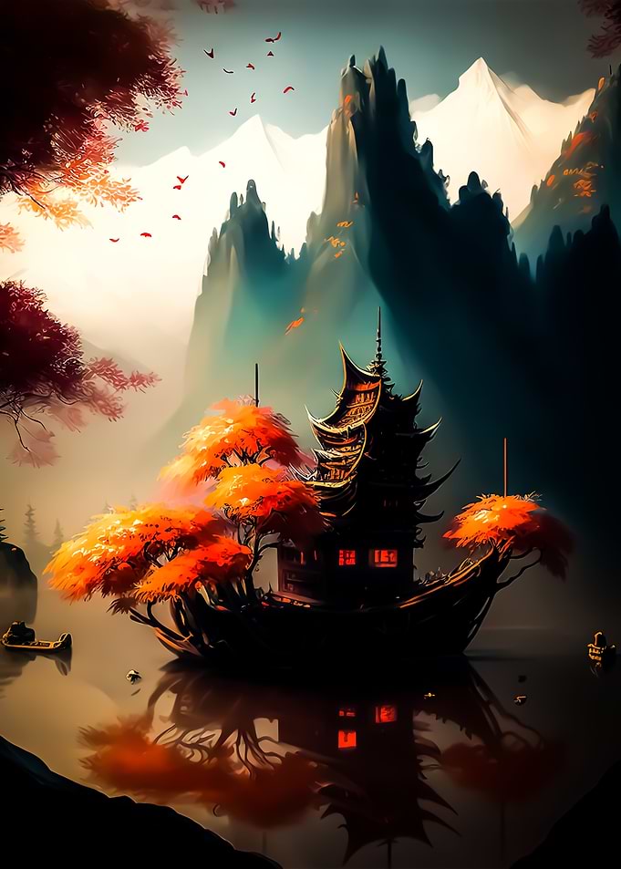 Ancient Japanese landscape