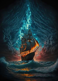 boat moon night