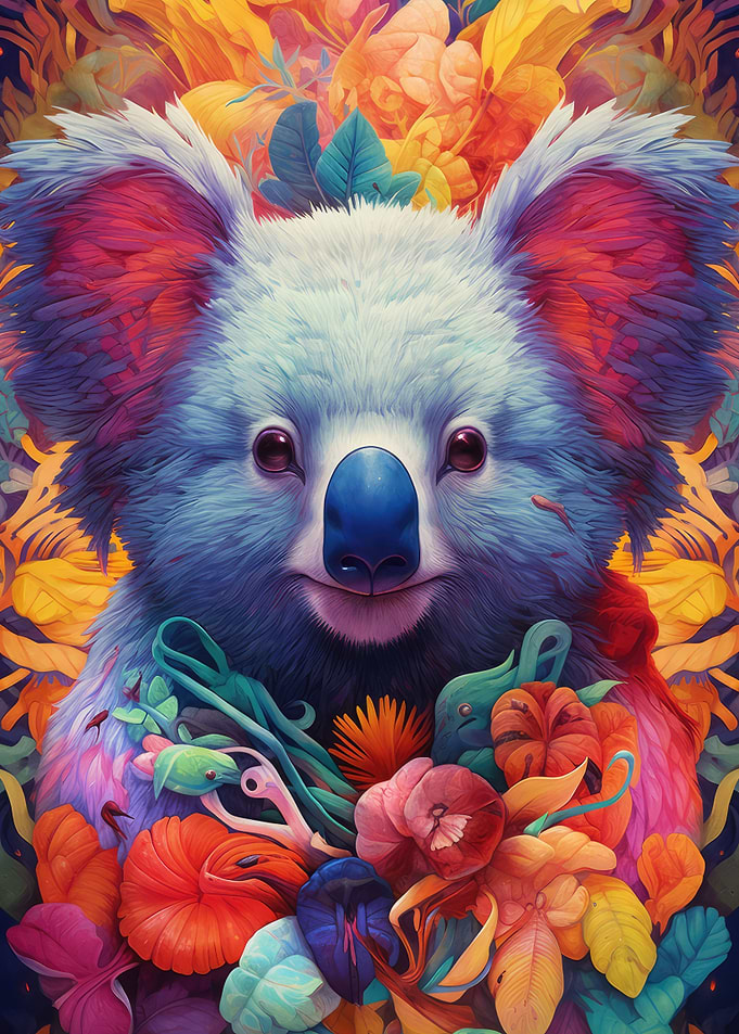 Koala Flower Portrait