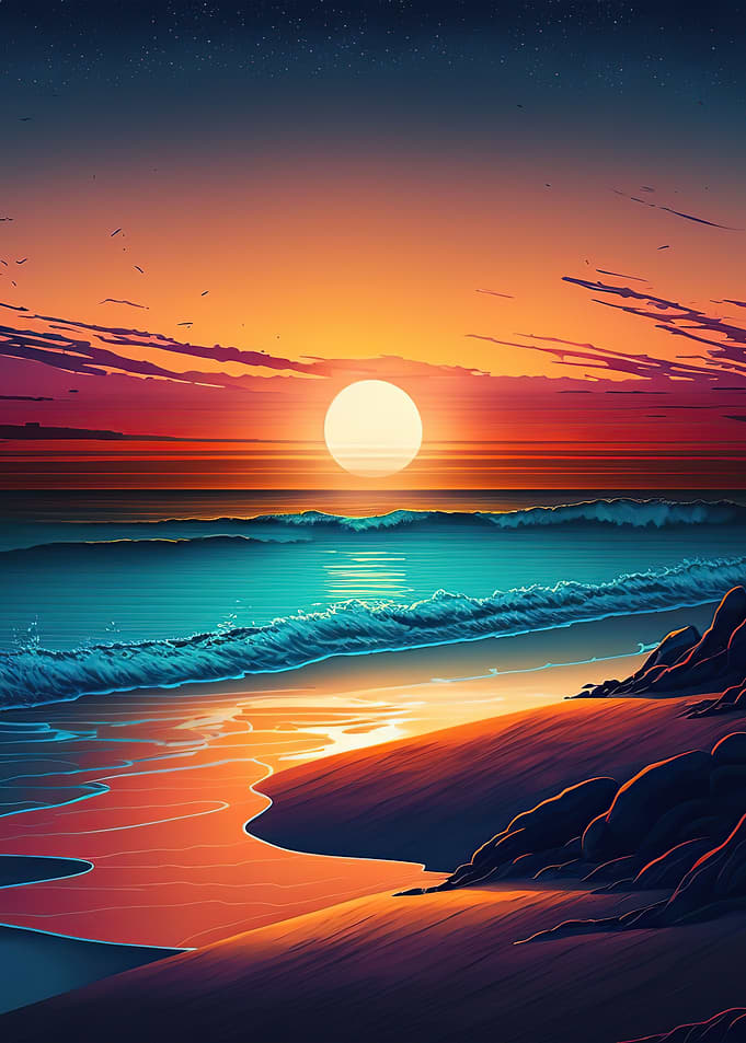 Beach Sunset Landscape