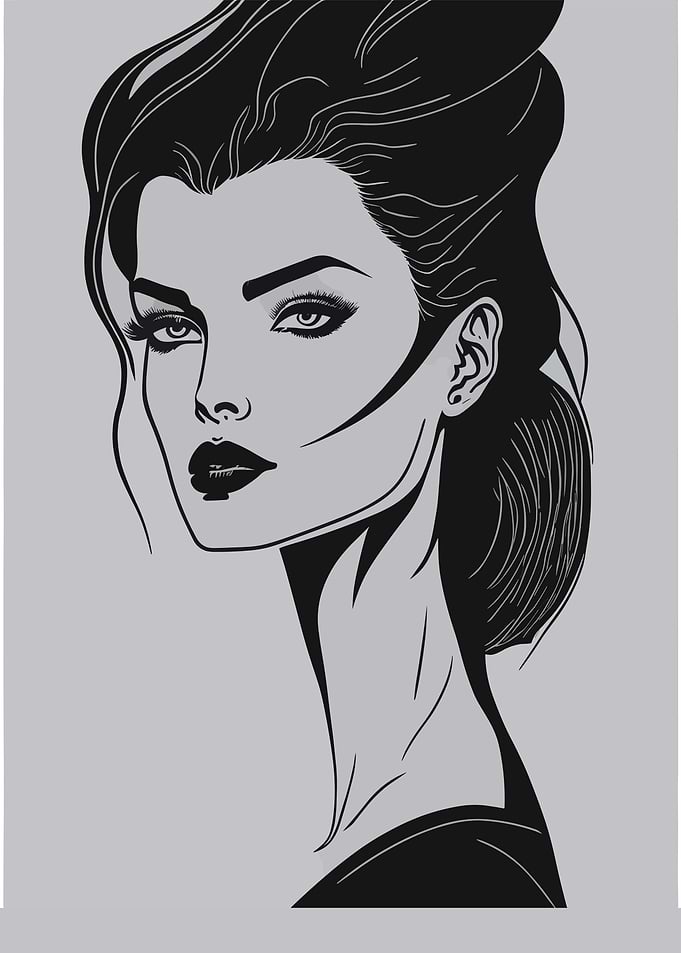 Lady Sketch Face Artwork