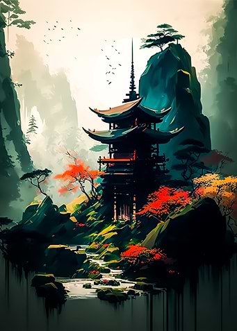 Ancient Japanese landscape