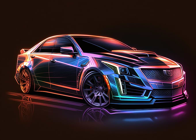 Neon Painted Cadillac CTSV