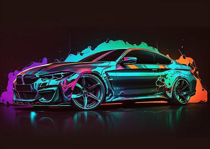 Neon Painted BMW M4