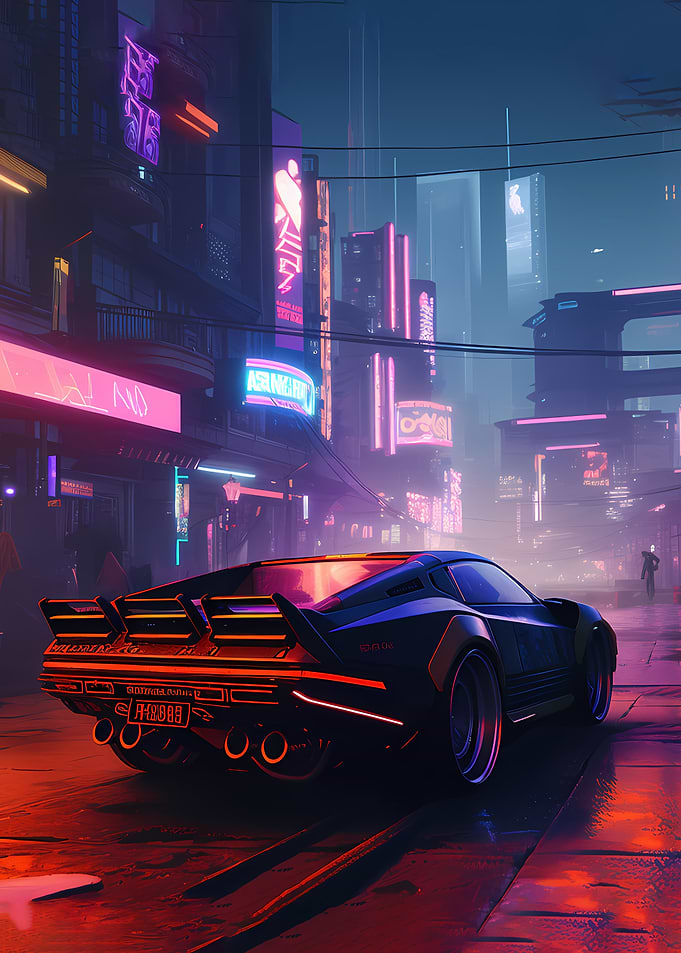 City Retro Car 80s