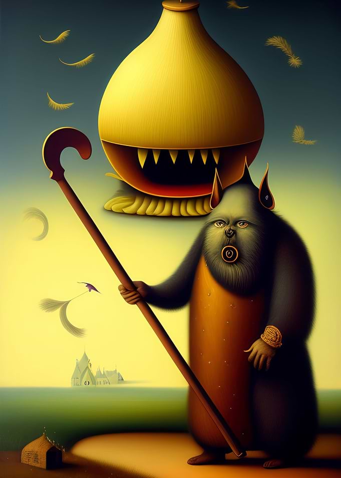 Surreal characters monster