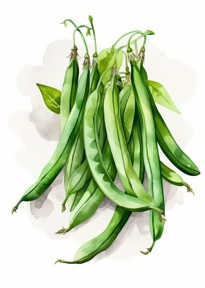 Green Beans Watercolor