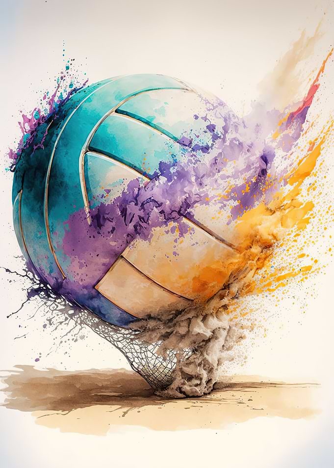 Watercolor Volleyball