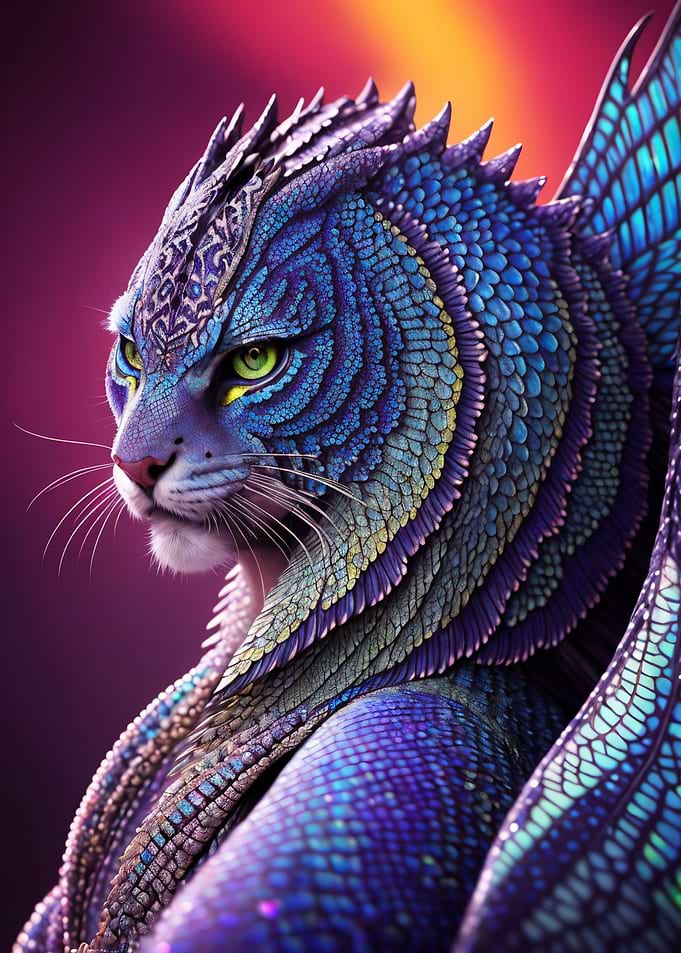 Fantasy Cat Like Dragons