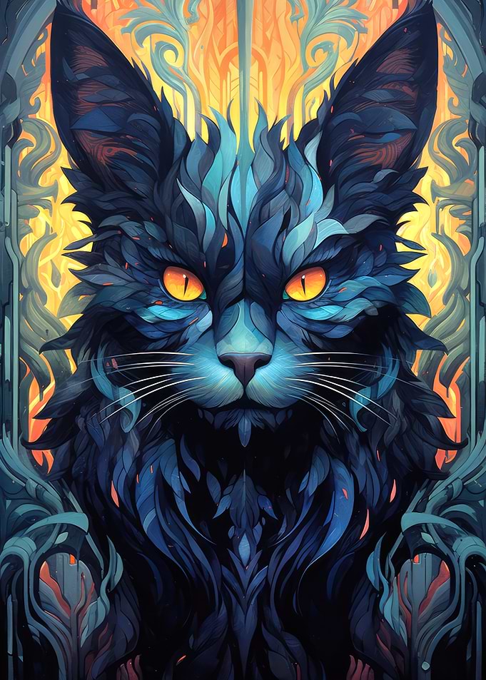 Cat Flower Portrait 1