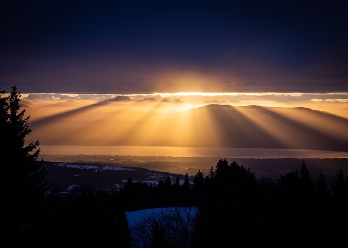 sunrise on the Jura