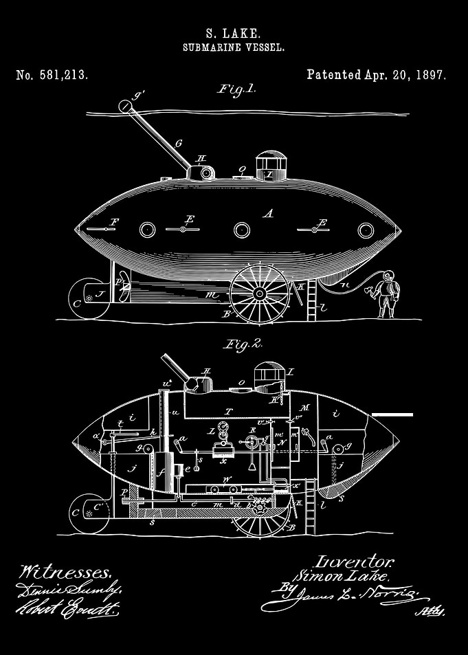 Submarine vessel patent