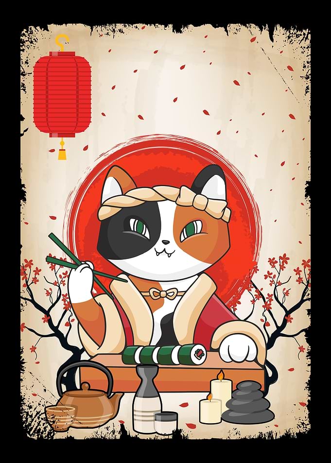 Japanese Cat Sushi