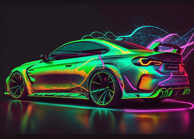 Neon Painted BMW M4