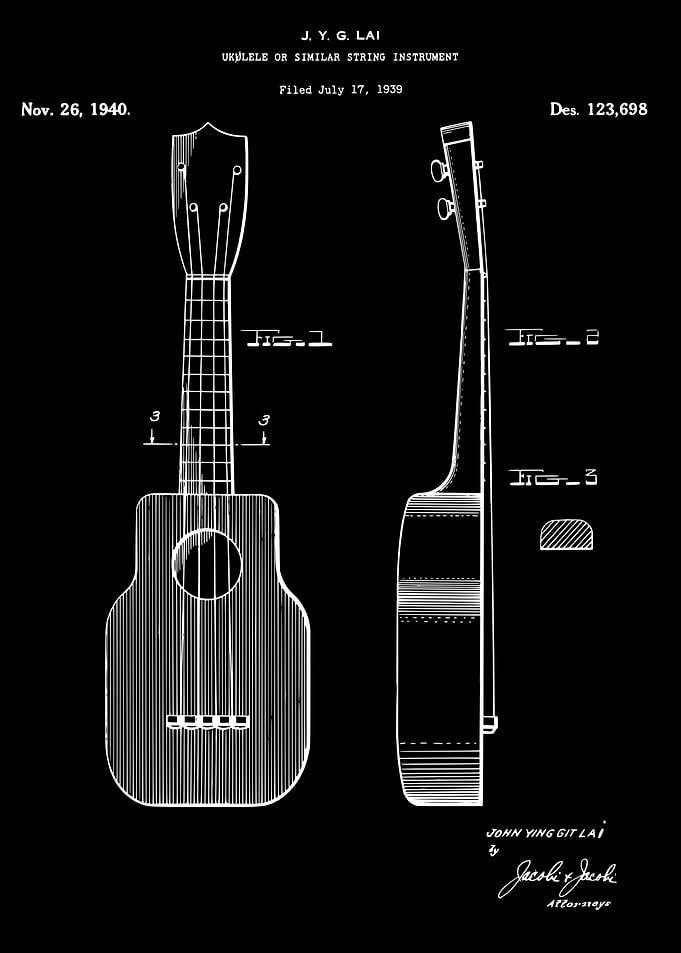Ukulele patent 1940