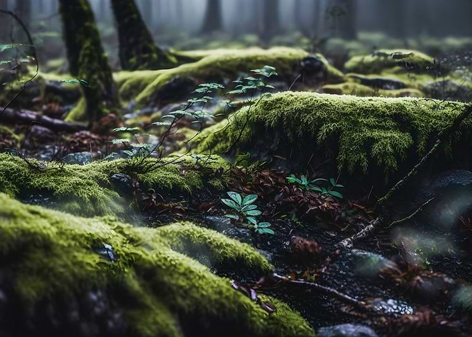 Winter forest soil