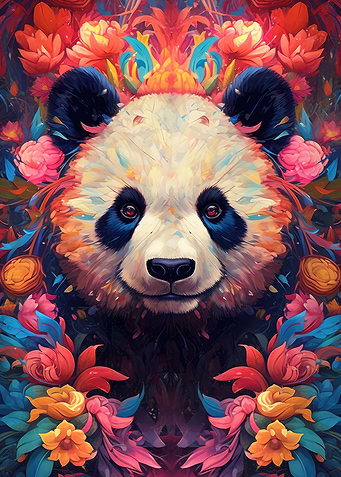 Panda Flower Portrait
