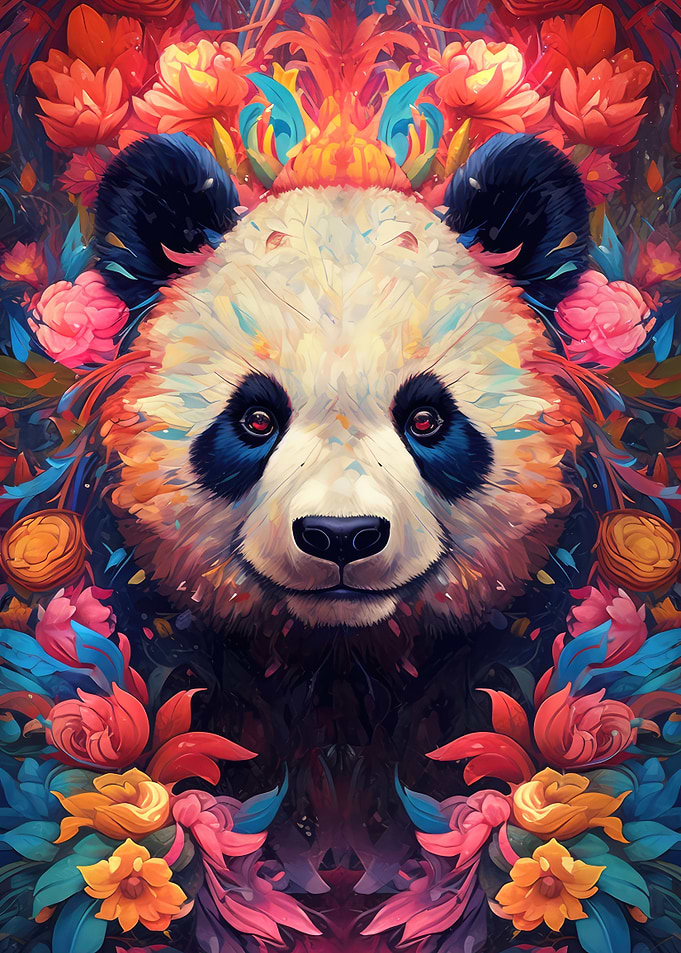 Panda Flower Portrait