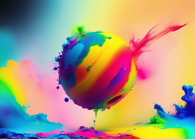 Paint air ball colorful sq