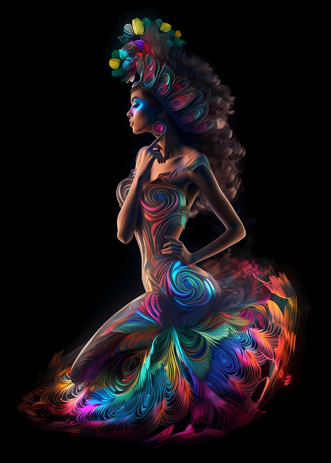 Colorful sexy dancer