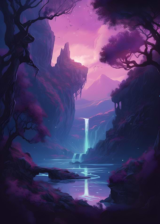 Japan Landscape Neon Art