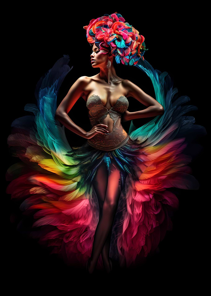 Colorful sexy dancer