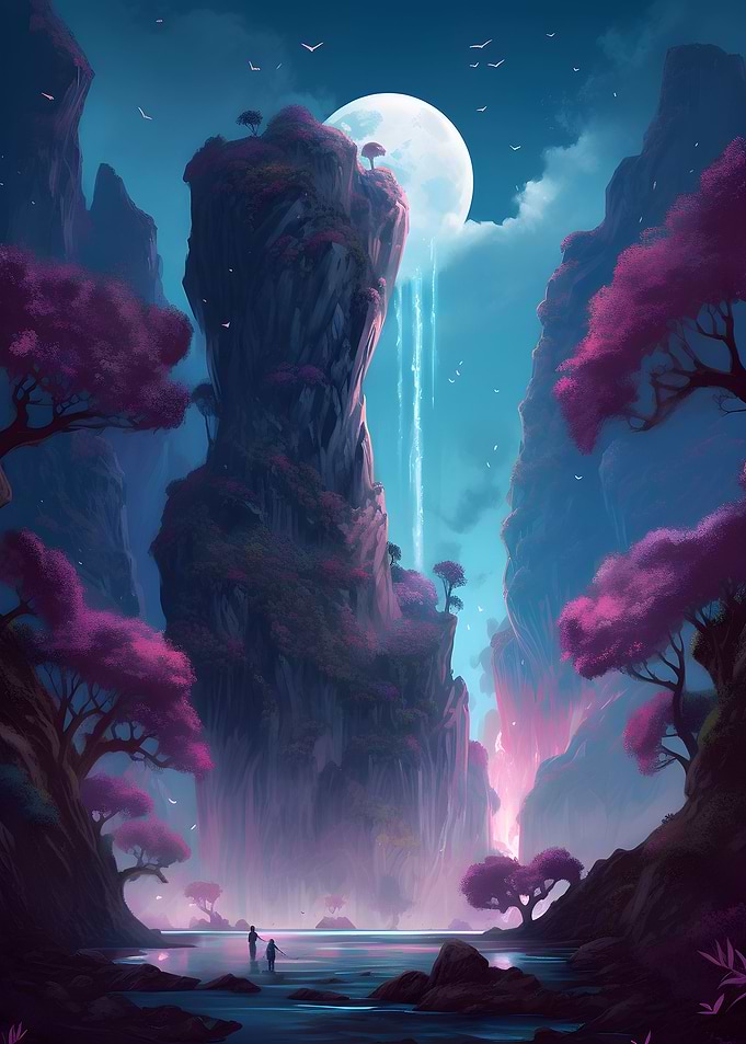 Japan Landscape Neon Art