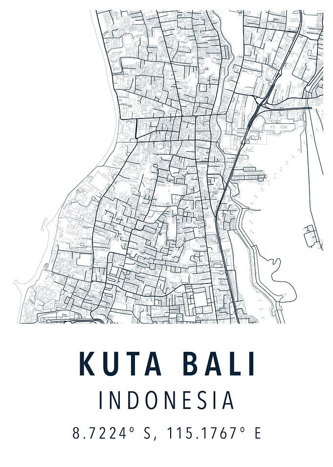 kuta bali map
