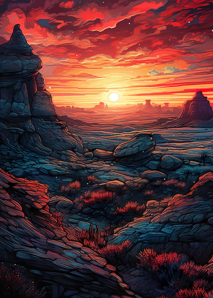 Rocky Desert oil painting