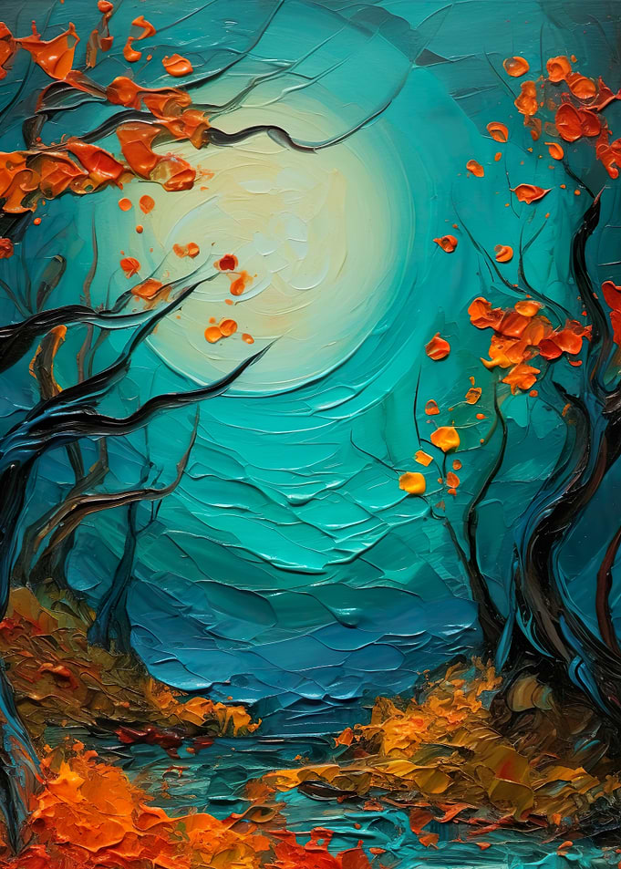 forest woods oil painting