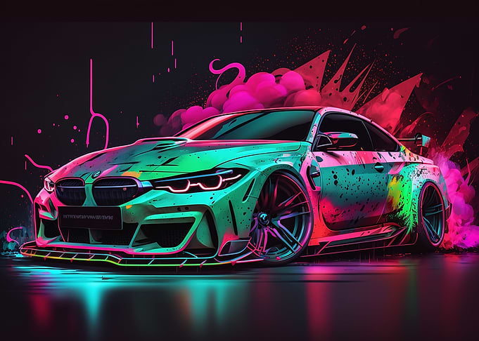 Neon Painted BMW M4
