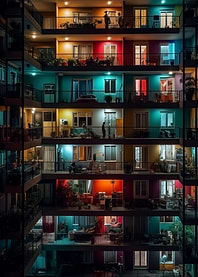 A Nighttime View Balconies