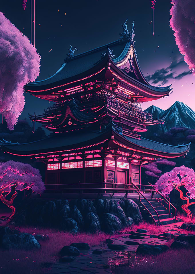 japanese landscape moon