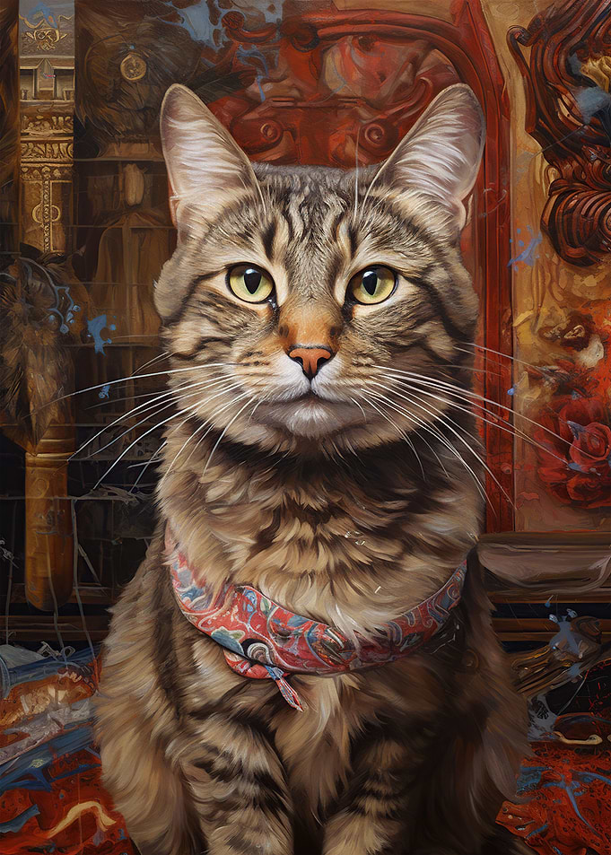 Furry Flair A Cat Artwork