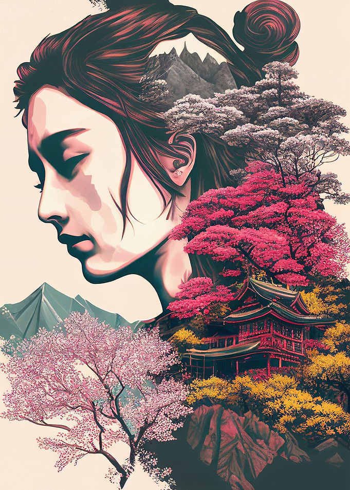 Cherry Blossom Japan Art