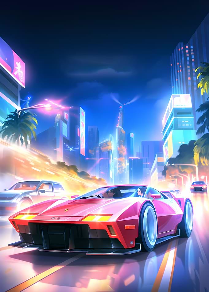 City 80s Car Retro