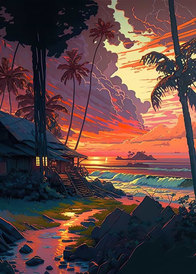 Coastal Village Landscape