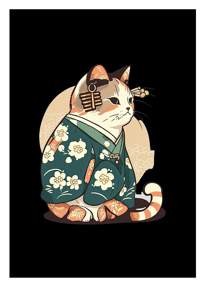 Japanese Cat Kimono