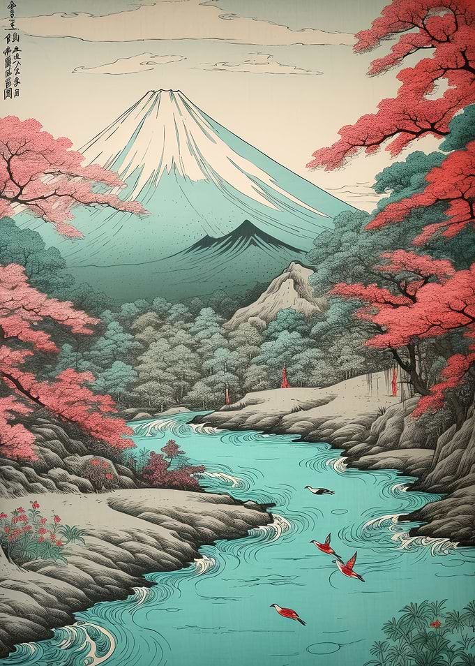 Vintage Mount Fuji Spring