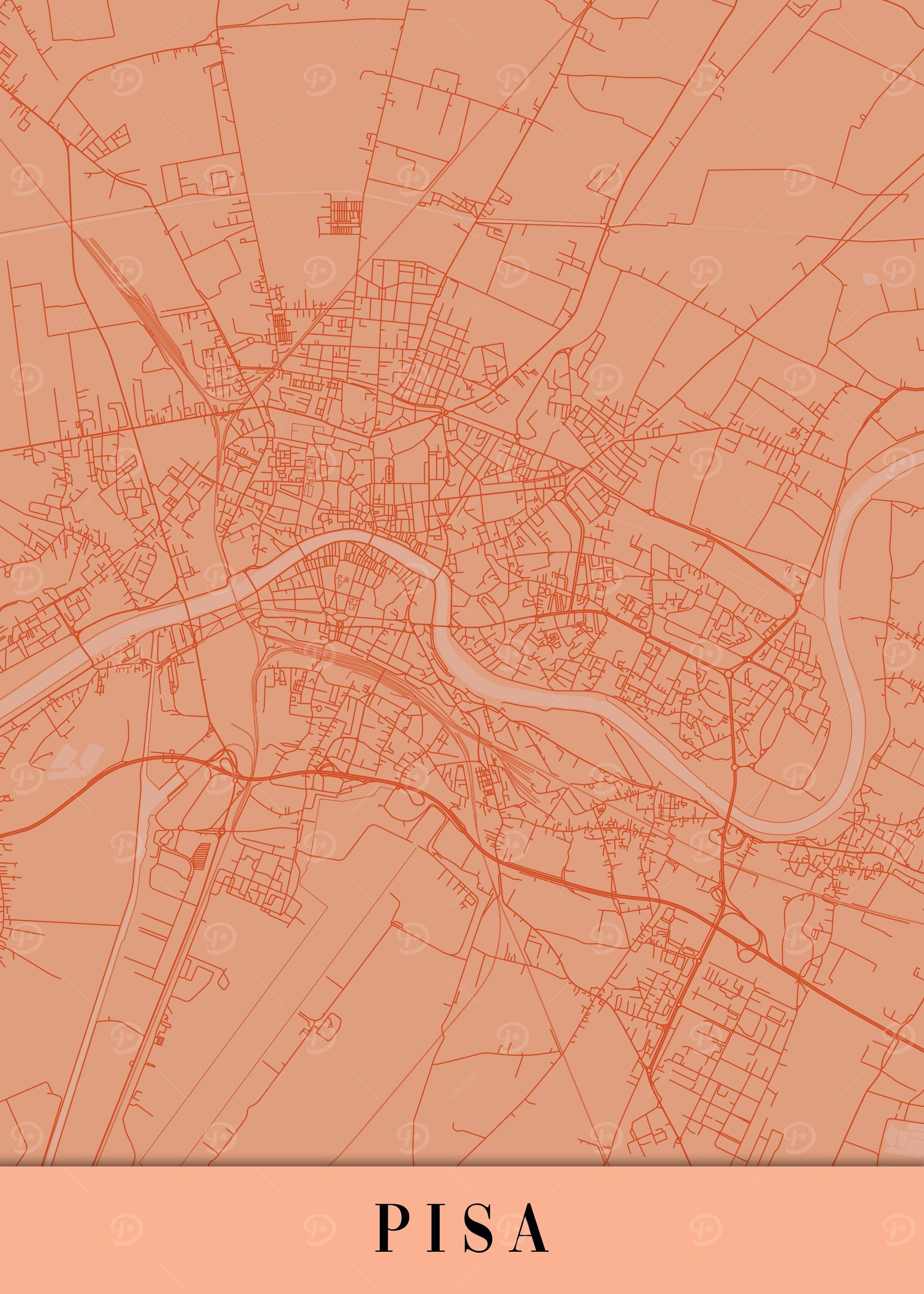 Pisa Orange Map