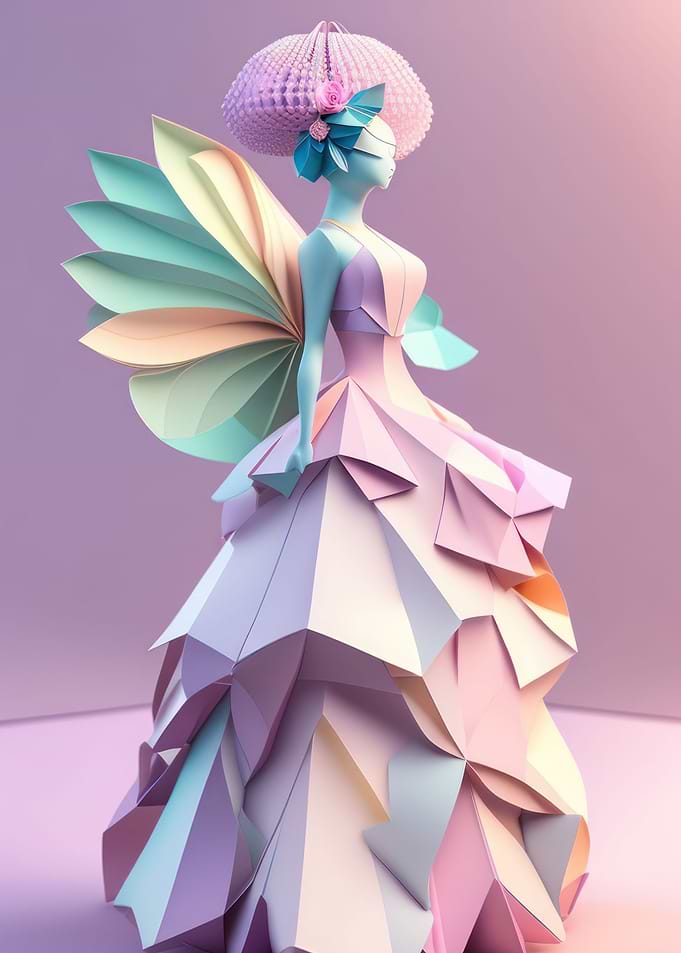 Origami Paper woman