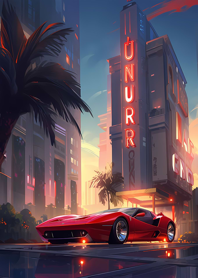 Car 80s Retro