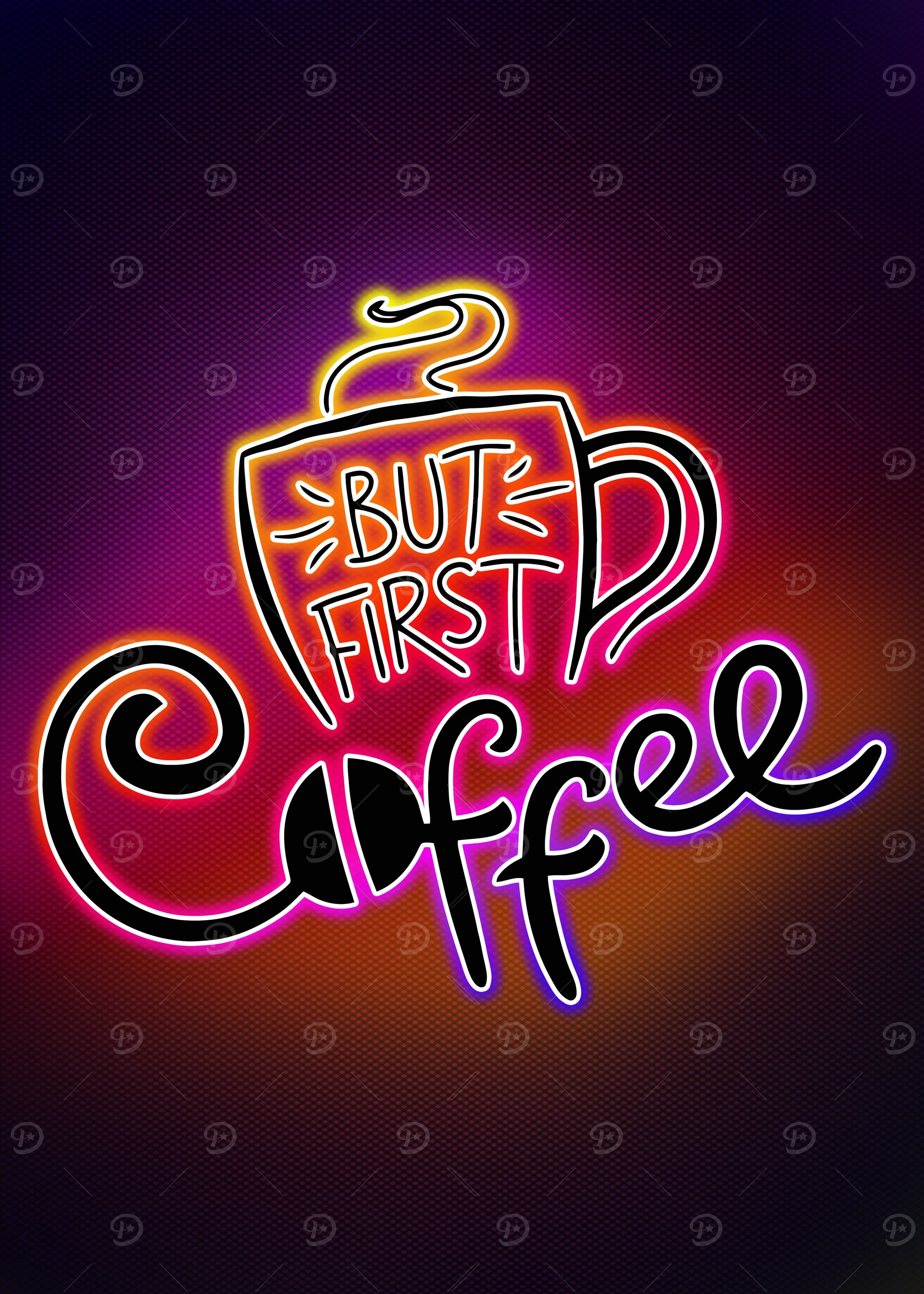 Coffee Funny Neon Poster